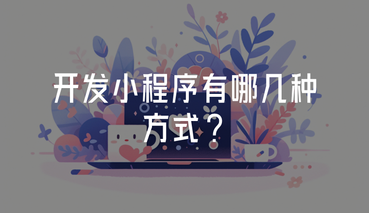 開發(fā)小程序有哪幾種方式?