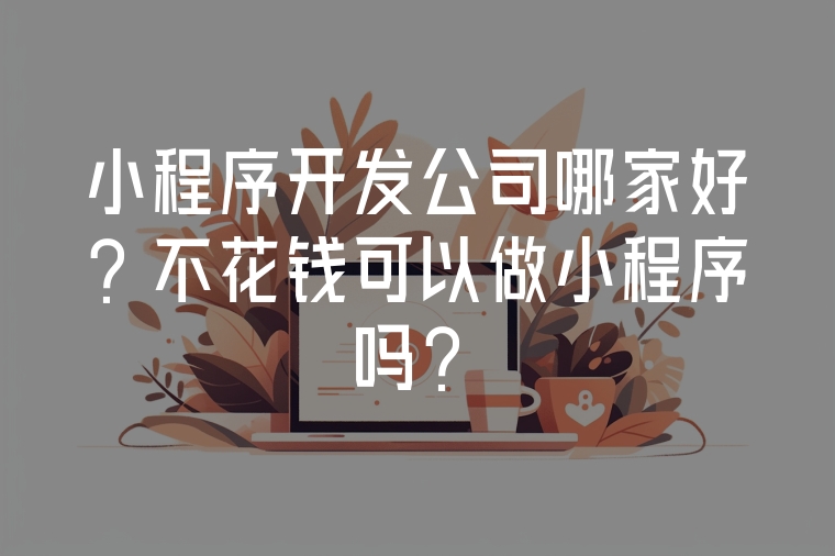 小程序開發(fā)公司哪家好？不花錢可以做小程序嗎？